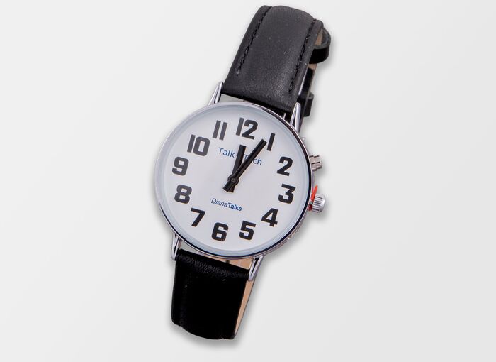 Ansicht auf die Uhr mit großem Ziffernblatt.