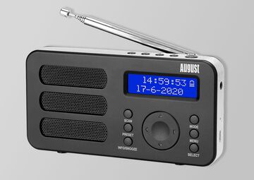 Ansicht auf das schwarze Radio.