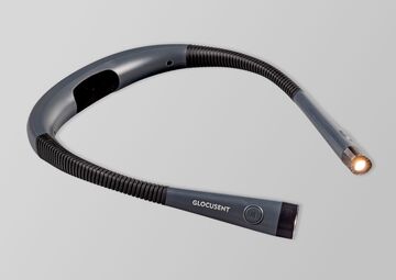 bogenfoermige angeschaltete lampe in schwarz