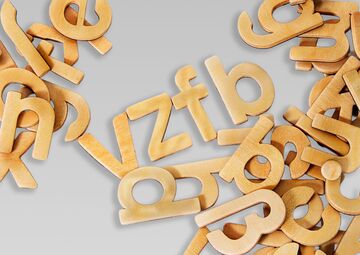 Ansicht auf die vielen Buchstaben.