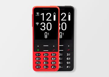 Ansicht auf die beiden Smartphones in Rot und Schwarz.