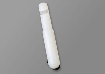 Ansicht einer weißen fingerförmigen Tastspitze zum Einhängen