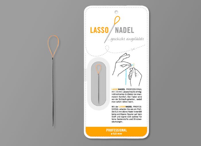 Ansicht auf die Verpackung und die Nadel.