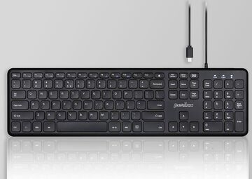 Ansicht auf die schwarze Tastatur.