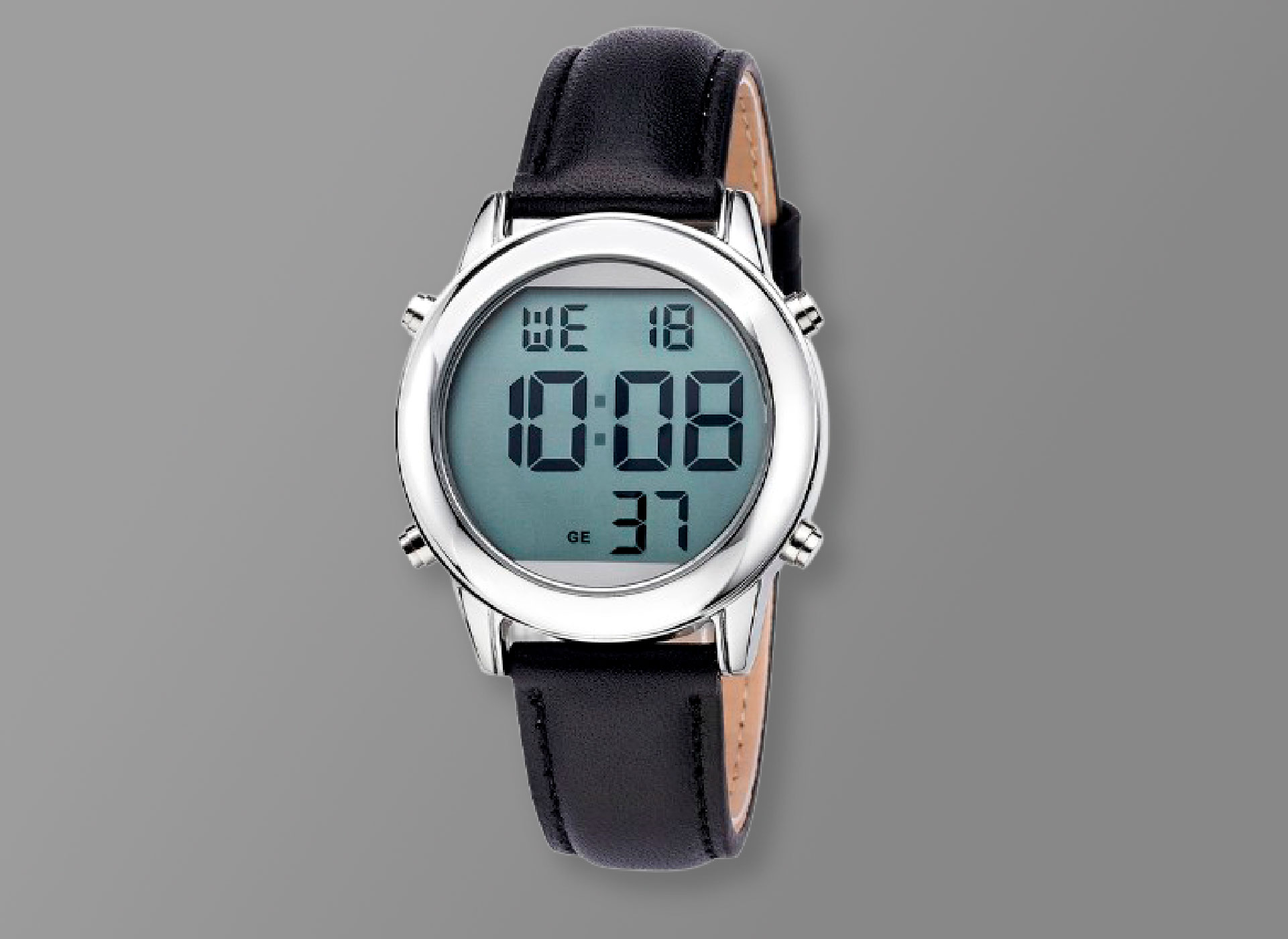 Ansicht auf die Digitaluhr.