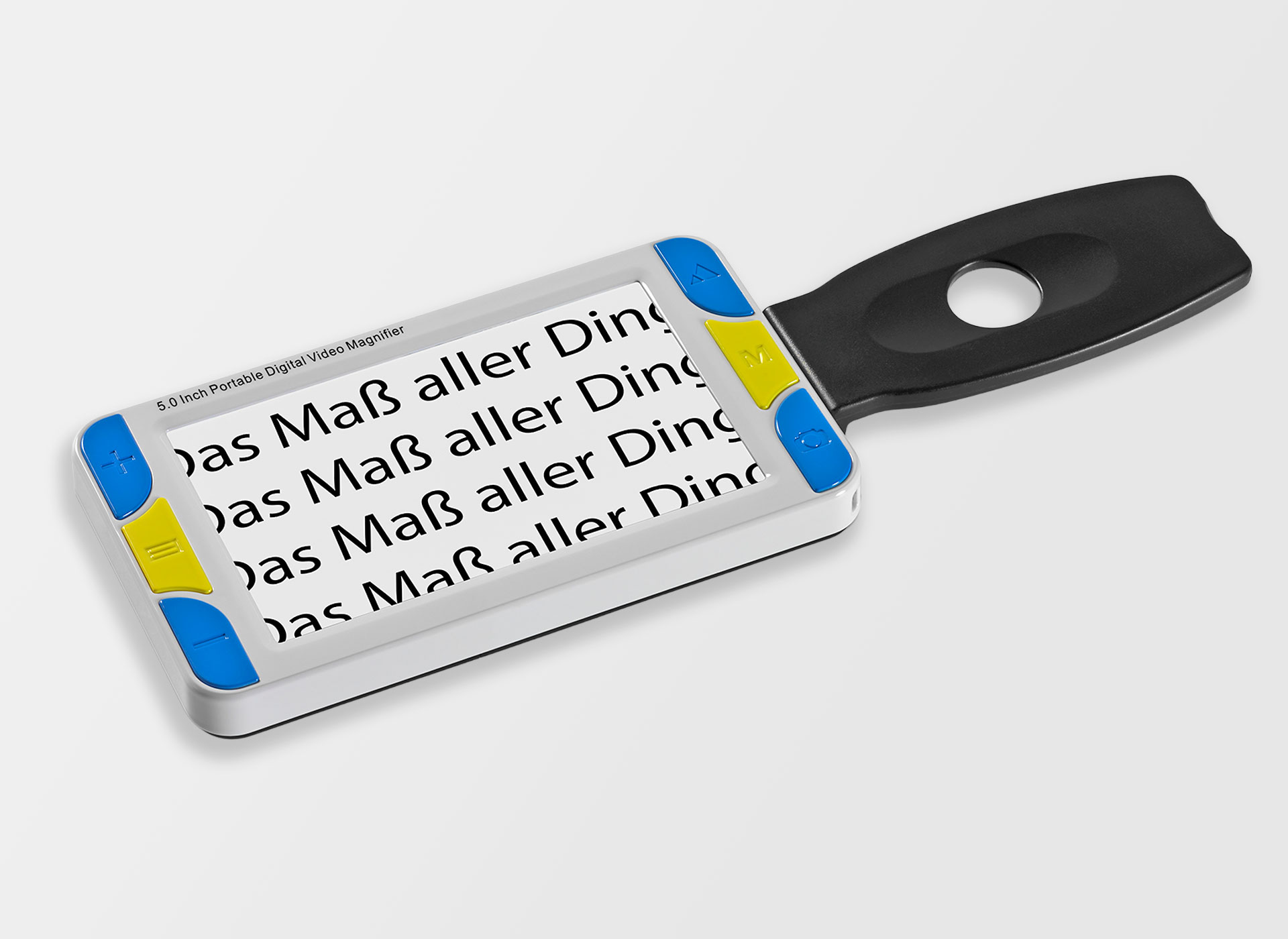 digitale lupe aufgeklappt mit schriftbild